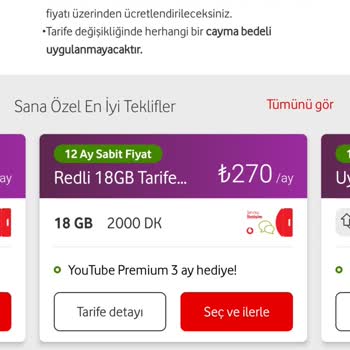 Vodafone Tarife Fiyat Arttırımı