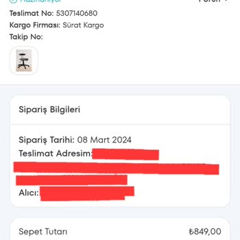 A101 Siparişim Kargoya Verilmiyor.