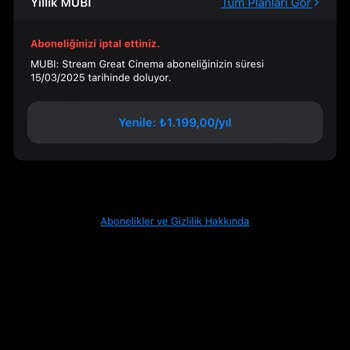 Mubi Türkiye Mubi Ücret İadesi