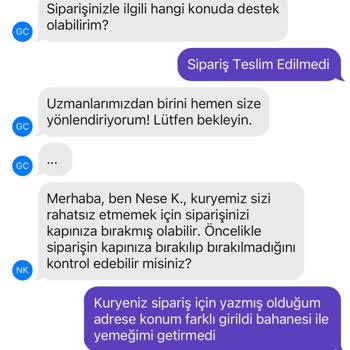 Getir Uygulaması Ücretini Aldığı Yemeği Teslim Etmedi.