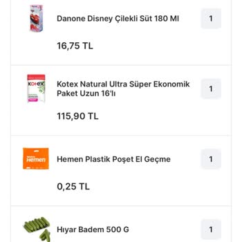 Migros Hemen Yanlış Eksik Ürün Gönderimi!