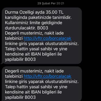 Vodafone Hizmet Kötülüğü Ve İademin Söylendiği Gibi Sağlanmaması