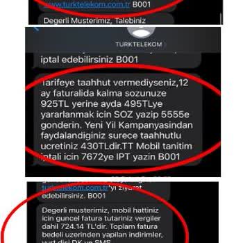 TT Mobile Geçtiğim 5 Gün İçinde Bayi Hatası Nedeniyle 725 TL Fatura