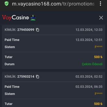 VayCasino Çekim Ödendi Sorunsuz Site