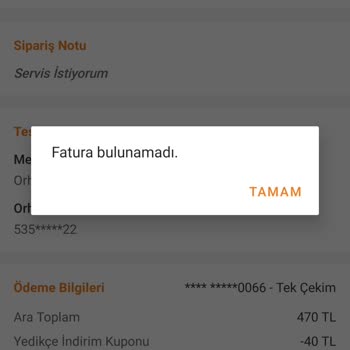 Trendyol GO Sipariş İptali
