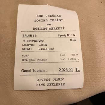 SGK Üsküdar Sosyal Tesisi Ve Eğitim Merkezi  Eksik Bilgilendirme Uçuk Bir Hesap!