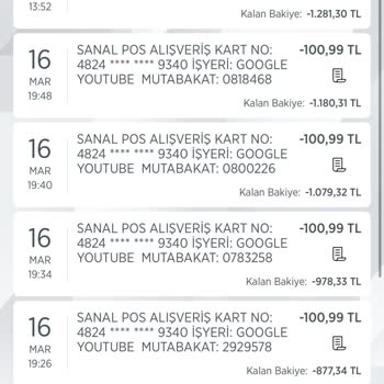 Youtube.com Yetkisiz Para Çekme