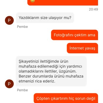 Migros Yemek Canlı Yardım Asistan Şikayeti