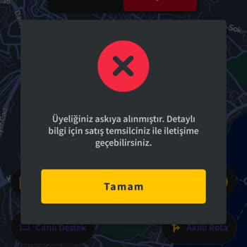 BiTaksi Üyeliğiniz Askıya Alınmıştır