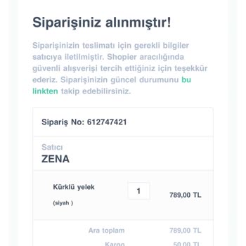 Shopier Moda Zena Ürünü Göndermedi