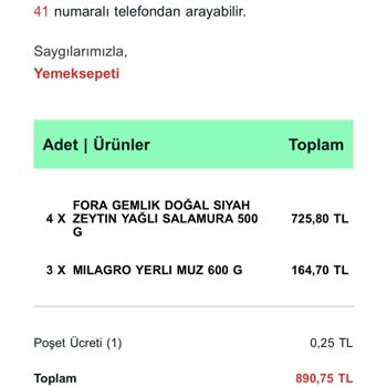 Yemeksepeti'nden Benim Adıma Sipariş Verildi