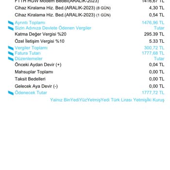 Kablo TV TÜRKSAT Kablo Net Ev İnternetini İptal Etmeme Rağmen Fatura Gelmesi