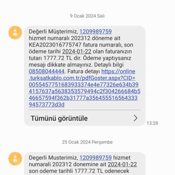 Kablo TV TÜRKSAT Kablo Net Ev İnternetini İptal Etmeme Rağmen Fatura Gelmesi