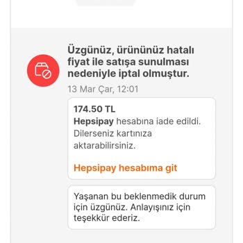 Hepsiburada Bitmeyen Sipariş İptalleri