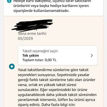 Amazon Hediye Bakiye Sorunu