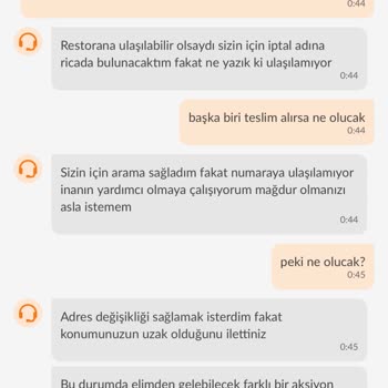 Trendyol Yemek Sipariş İptal Etmemek İçin Oyaladılar
