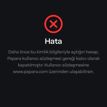 Papara Hesap Onayı Hata