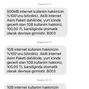 Vodafone İnternet Paketimin Olmasına Rağmen Aşım Yaptınız Diyor