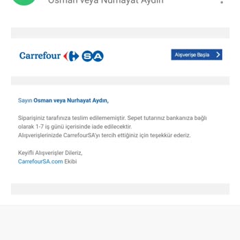 Carrefour SA İnternet Alışverişi Mağdur Ediyor.