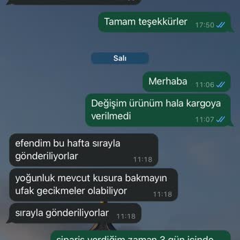 Sneakersonline.tr Değişim Ürününün Hala Gönderilmemesi