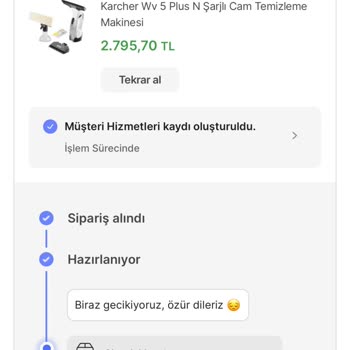 Karcher Aldığım Ürünü Göndermiyor