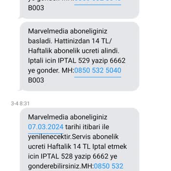 İznim Dışında Açılmış Olan Marvel Media Aboneliği İptali