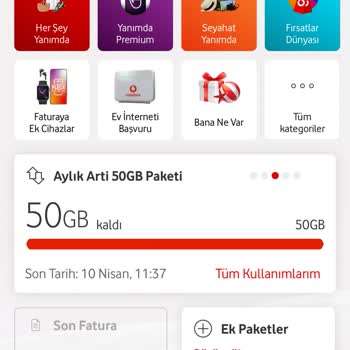 Vodafone Ek Paket Satın Alma Hatası