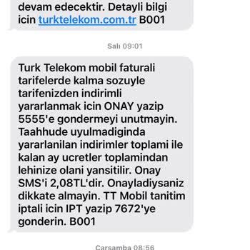 Türk Telekom Mobil Yanlış Bilgilendirme Ve Kullanıcıyı Mağdur Etme