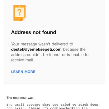 Yemek Sepeti Sipariş Muhatabım Yok