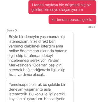 Yemek Sepeti Sipariş Muhatabım Yok