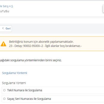 CK Boğaziçi Elektrik Belirttiğiniz Konum İçin Abonelik Yapılamıyor