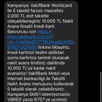VakıfBank Faizsiz Nakit Avans Hakkımı Kullandırtmıyor
