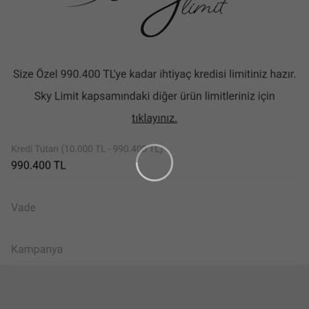 VakıfBank Sky Limit Kredi Çekemiyorum
