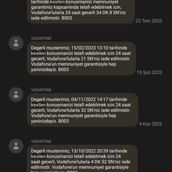 Vodafone Memnuniyetsizlik Şebeke Sorunu İnternet Sorunu