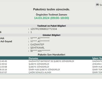 UPS Türkiye Siparişimi Teslim Etmiyor