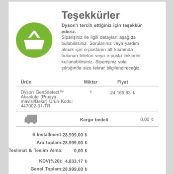 Dyson Sipariş Belirsizliği Ve İptali