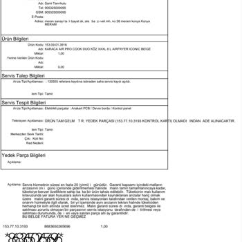 Karaca Züccaciye Karaca Airfryer Arıza Ve Servis Sorunu