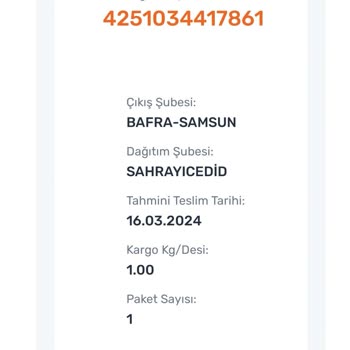 Aras Kargo Sahrayıcedit Şubesi Asla Teslimat Yapmıyor