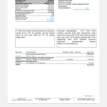 Denizbank Kart Aidatı İadesi