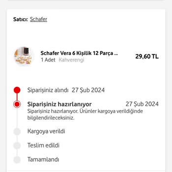 Vodafone Her Şey Yanımda Schafer Satıcısı Sipariş Sorunu