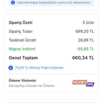Migros Sanal Market Fazla Alınan Ücret 137 TL