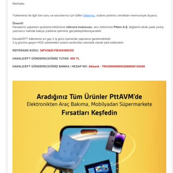 PTT HGS AVM Para Yatırma Hesabıma Geçmedi