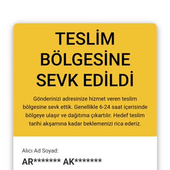 AGT Kurye (aynigunteslim.com) Kredi Kartı Tarafıma Ulaştırılmadı