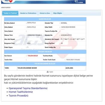 Aras Kargo Ürünü Kapıya Teslim Etmiyor