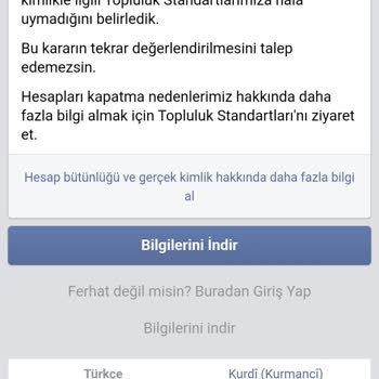 Facebook Hesabım Kapatılmış Tekrar Açılmasını İstiyorum