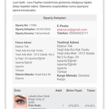 Luxe Optik Para İadesi Yapmadı
