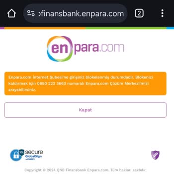 Enpara İnternet Bankacılığı Bloke