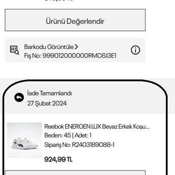Reebook Yanlış Ayakkabı