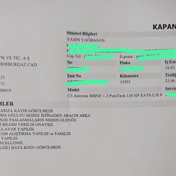 General Oto 2023 C3 Aircross Balata Ve Disk Problemi