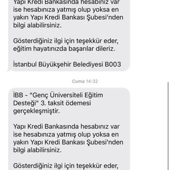 İBB - İstanbul Büyükşehir Belediyesi Üniversite Bursu Hesaba Geç Yattı